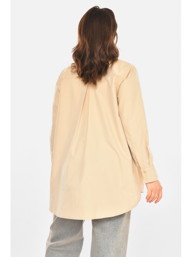 Рубашка женская однотонная бежевого цвета 212702C
