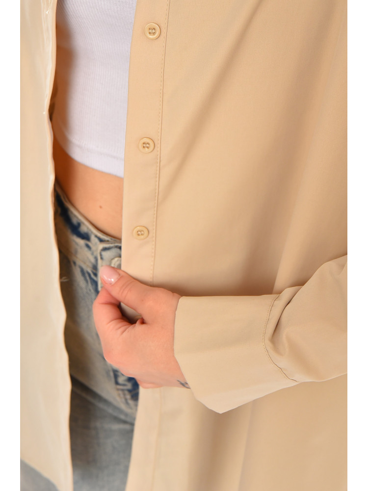 Рубашка женская однотонная бежевого цвета 212702C