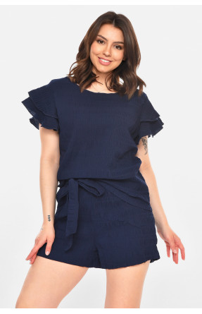 Костюм женский однотонный тёмно-синего цвета 212705C Костюм женский однотонный тёмно-синего цвета 212705C