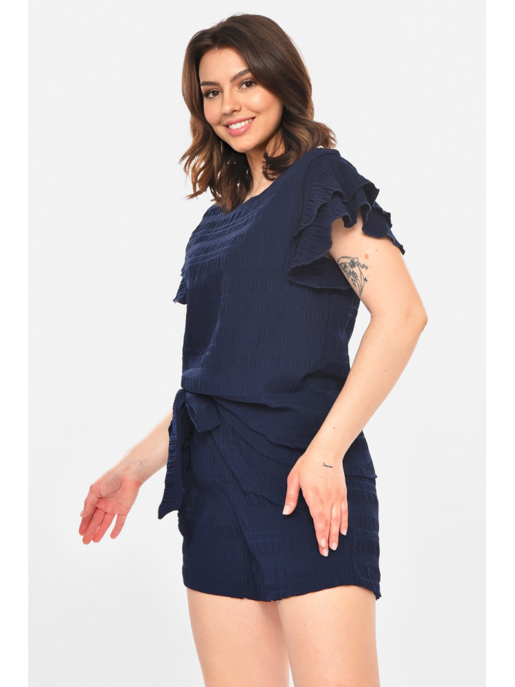 Костюм женский однотонный тёмно-синего цвета 212705C