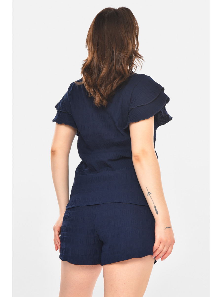 Костюм женский однотонный тёмно-синего цвета 212705C