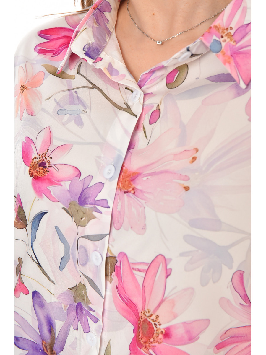 Рубашка женская белого цвета с принтом 212708C