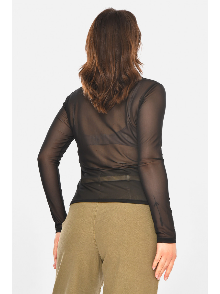 Рубашка женская однотонная черного цвета 212712C