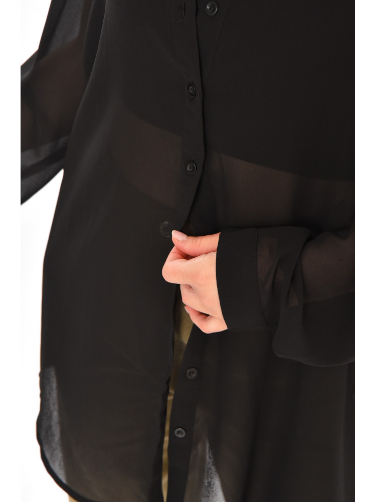 Рубашка женская однотонная черного цвета 212713C