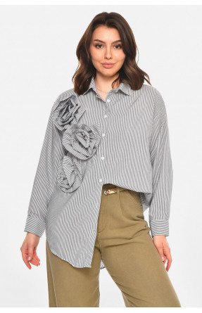 Рубашка женская серого цвета с принтом 212714C Рубашка женская серого цвета с принтом 212714C
