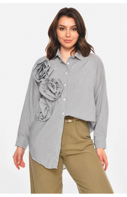 Рубашка женская серого цвета с принтом 212714C