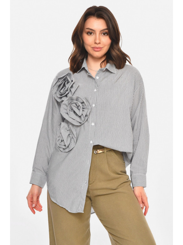 Рубашка женская серого цвета с принтом 212714C
