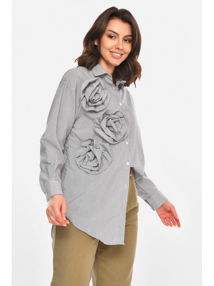 Рубашка женская серого цвета с принтом 212714C