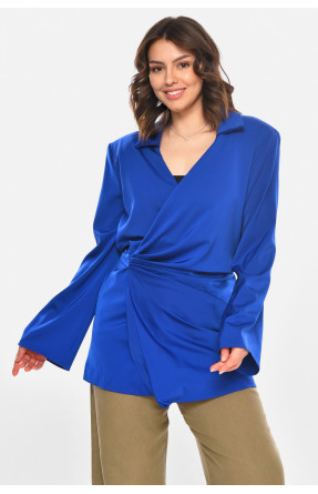 Блуза жіноча напівбатальна однотонна синього кольору 212715C