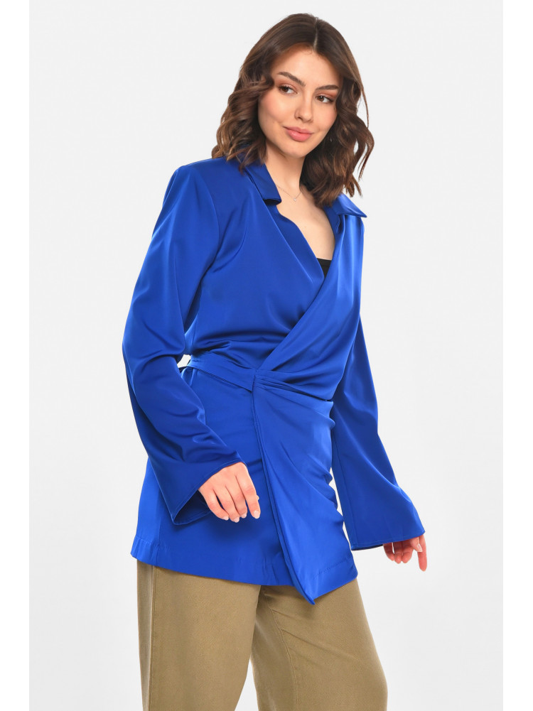 Блуза жіноча напівбатальна однотонна синього кольору 212715C