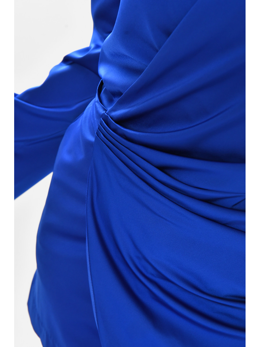 Блуза жіноча напівбатальна однотонна синього кольору 212715C