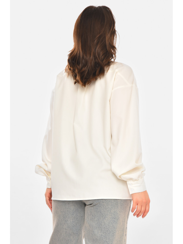 Рубашка женская однотонная молочного цвета 212716C