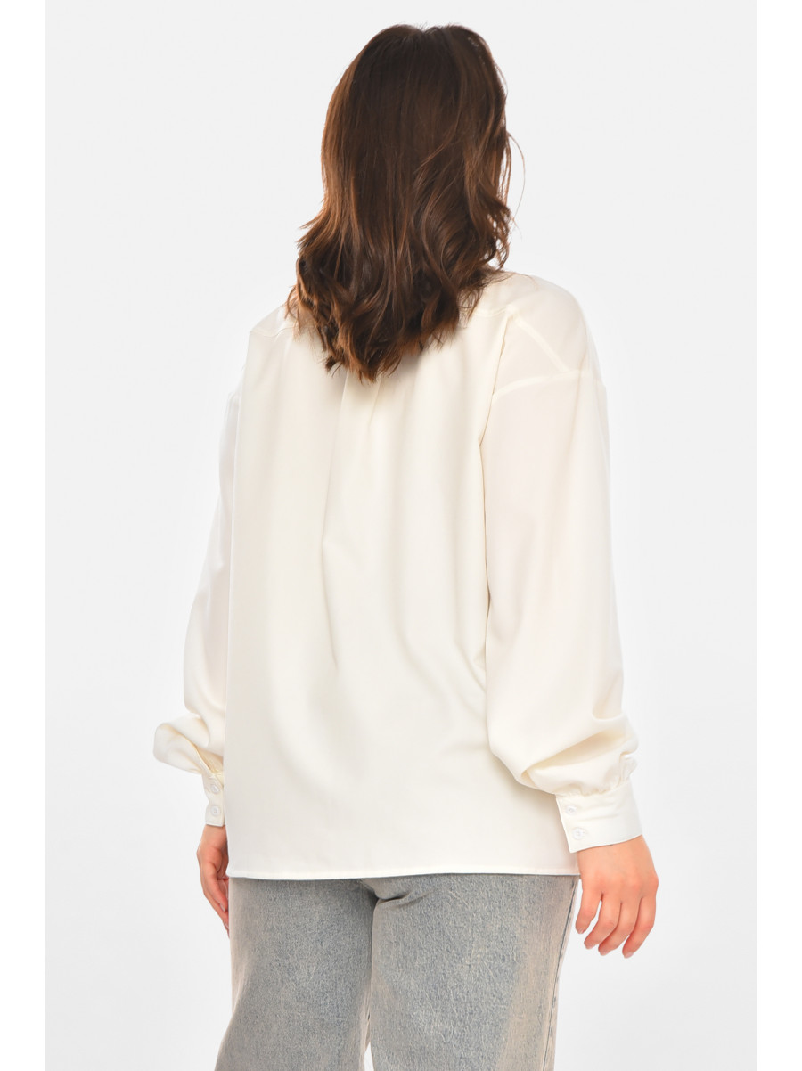Рубашка женская однотонная молочного цвета 212716C