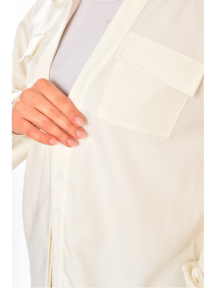 Рубашка женская однотонная молочного цвета 212716C