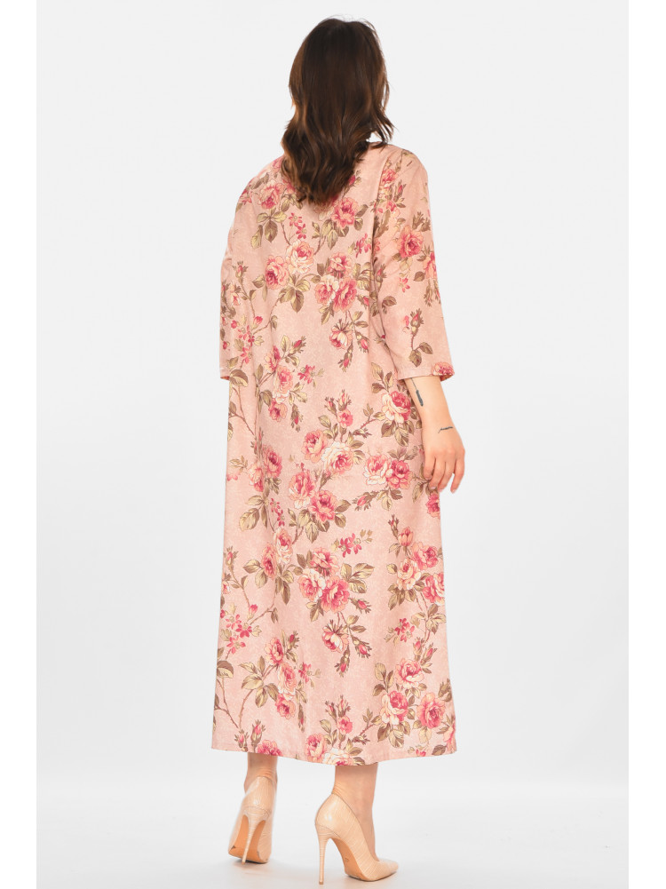 Платье женское пудрового цвета с принтом 212719C