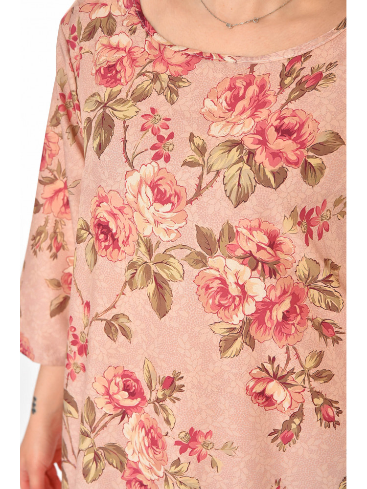 Платье женское пудрового цвета с принтом 212719C