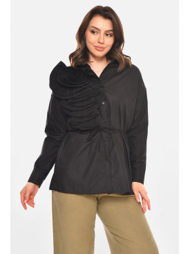 Блуза жіноча однотонна чорного кольору 212720C