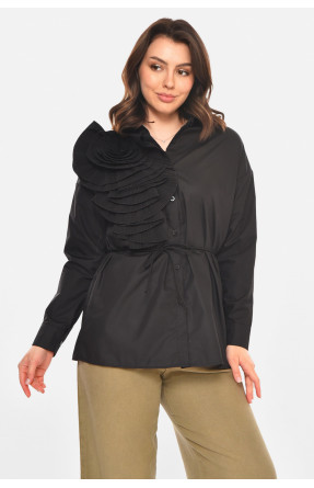 Блуза женская однотонная черного цвета 212720C Блуза женская однотонная черного цвета 212720C