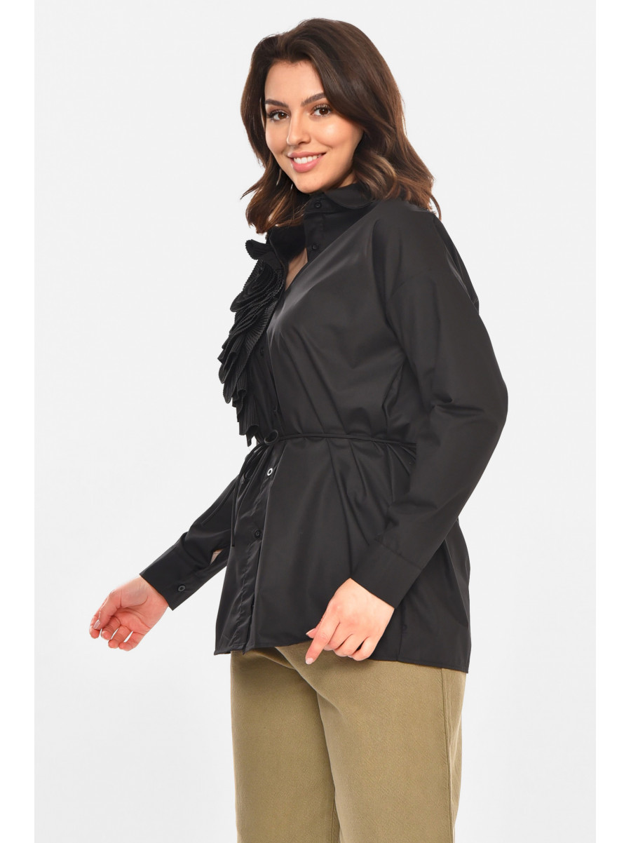 Блуза женская однотонная черного цвета 212720C