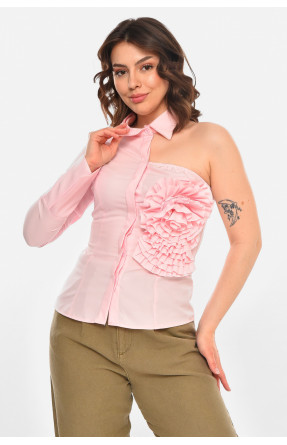 Блуза женская однотонная розового цвета 212723C Блуза женская однотонная розового цвета 212723C