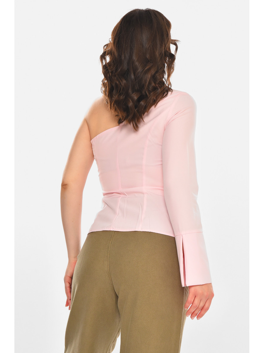 Блуза женская однотонная розового цвета 212723C