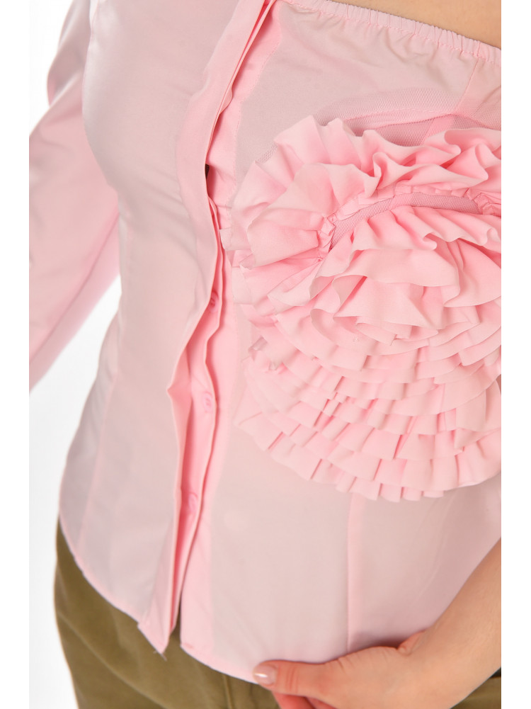 Блуза женская однотонная розового цвета 212723C
