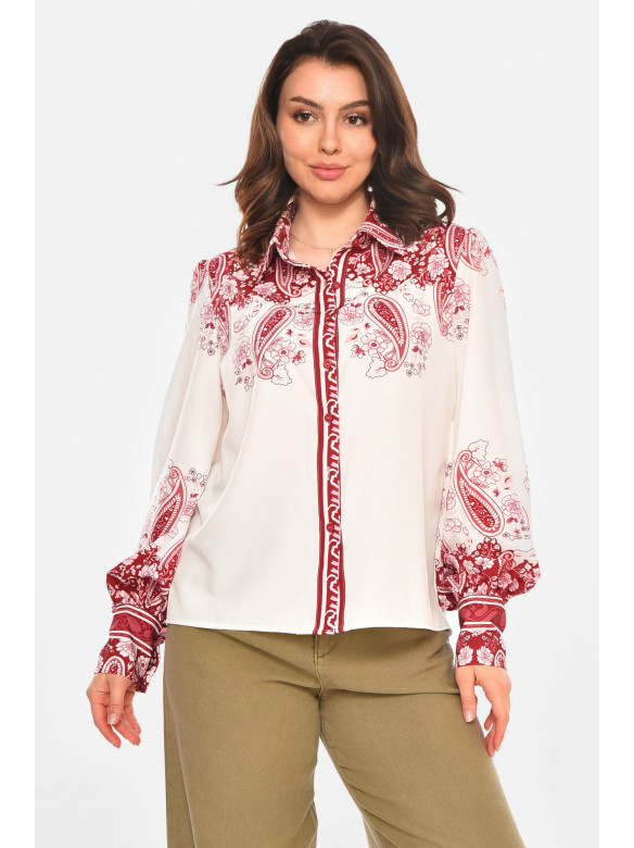 Рубашка женская белого цвета с принтом 212726C