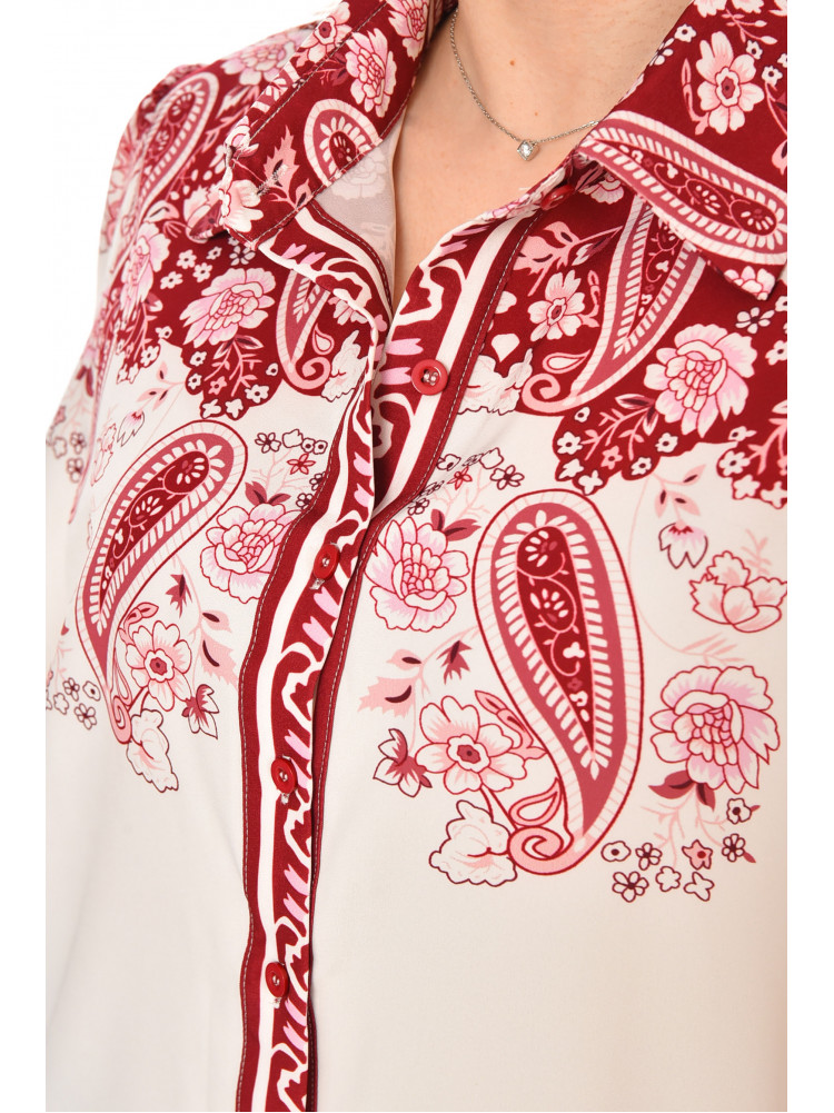 Рубашка женская белого цвета с принтом 212726C