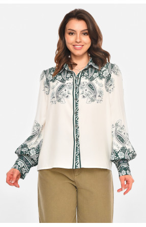 Рубашка женская белого цвета с принтом 212730C