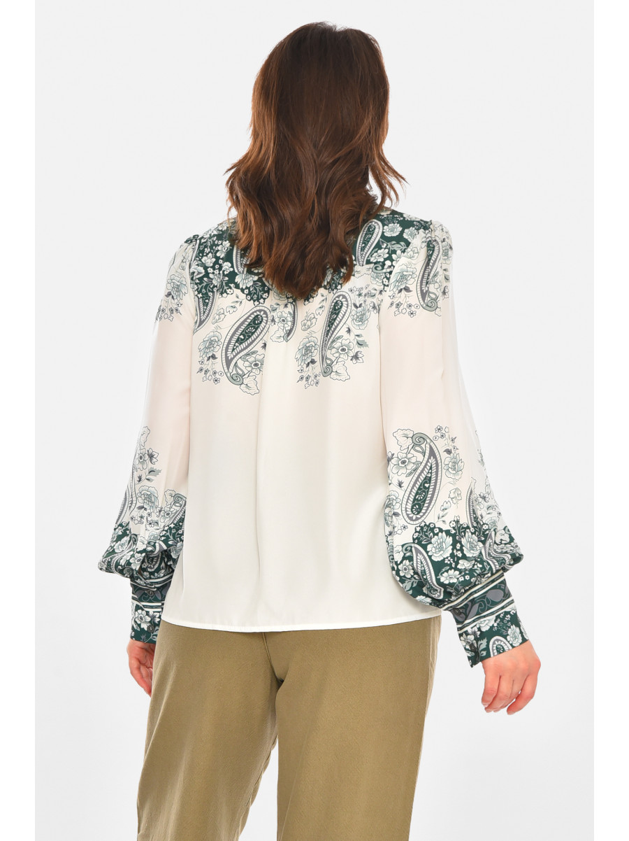 Рубашка женская белого цвета с принтом 212730C