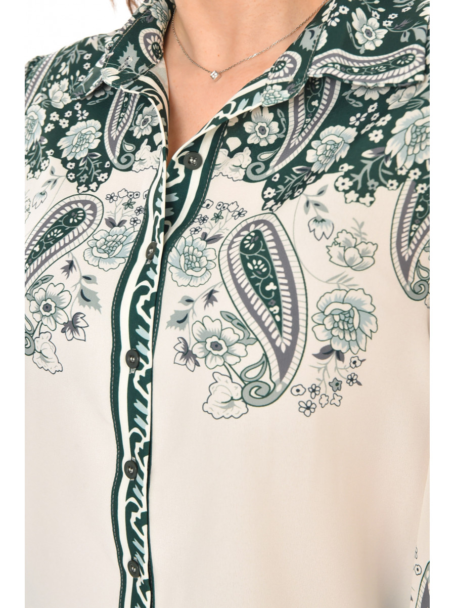 Рубашка женская белого цвета с принтом 212730C