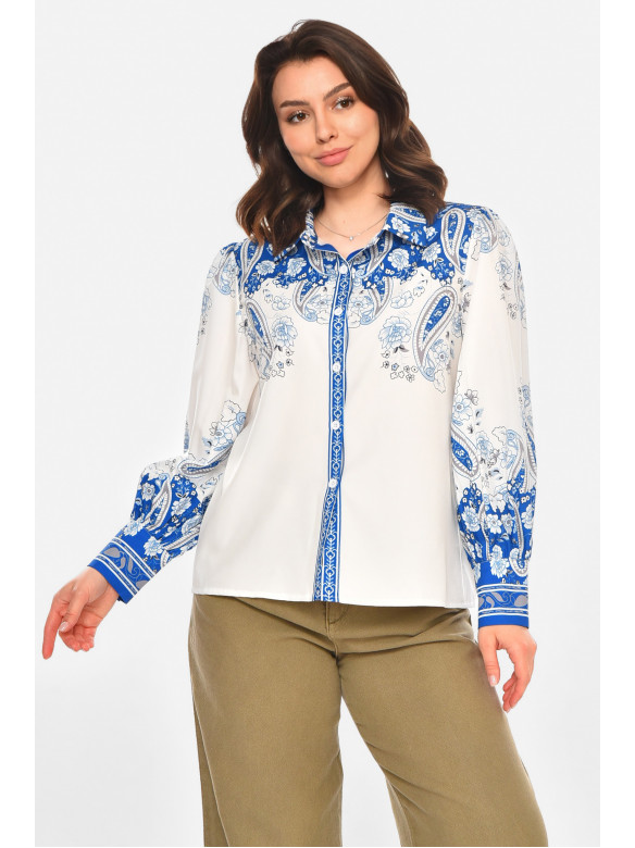 Рубашка женская белого цвета с принтом 212731C