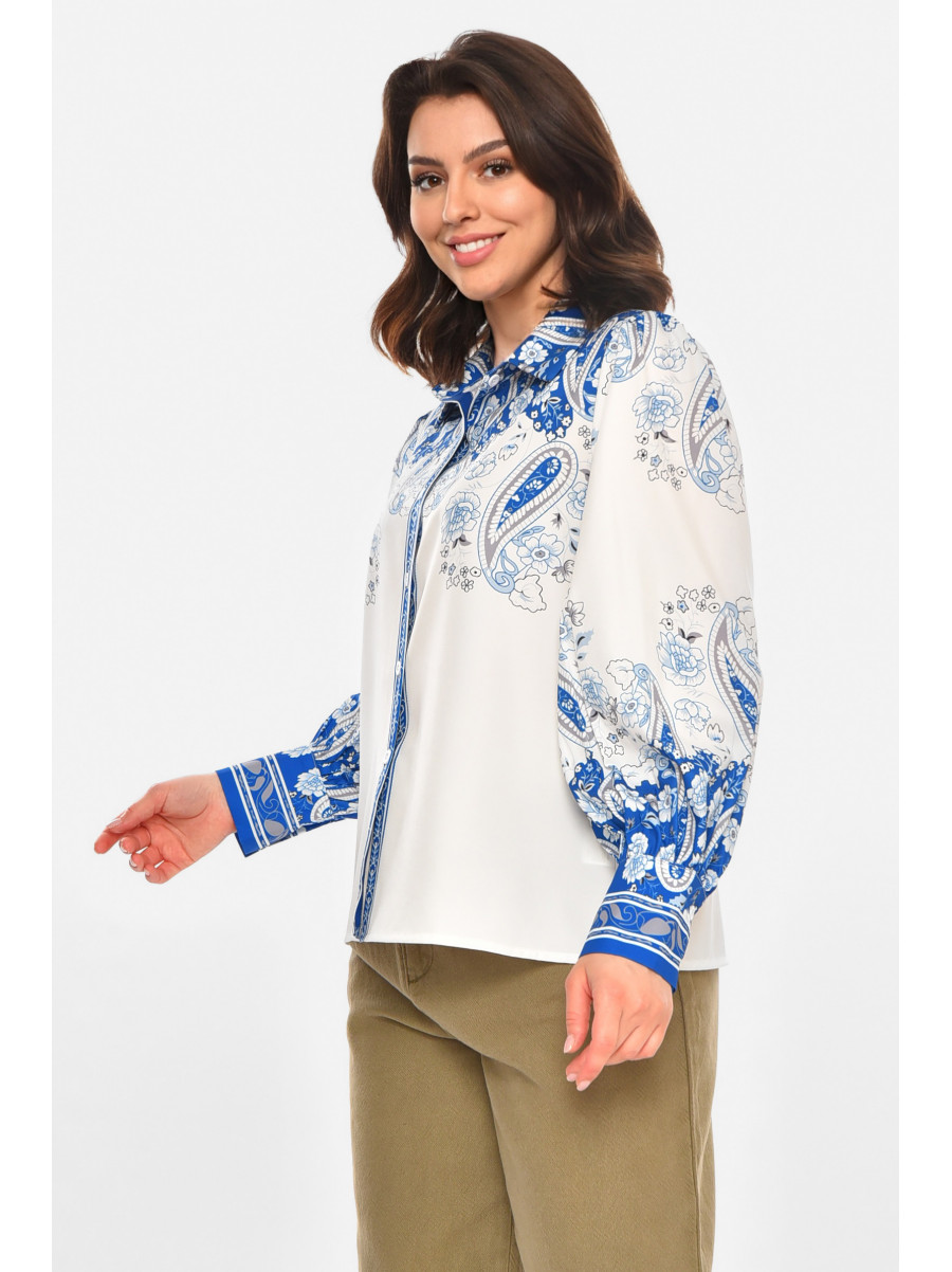 Рубашка женская белого цвета с принтом 212731C
