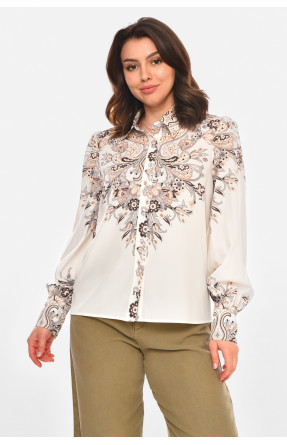 Сорочка жіноча бежевого кольору з принтом 212733C