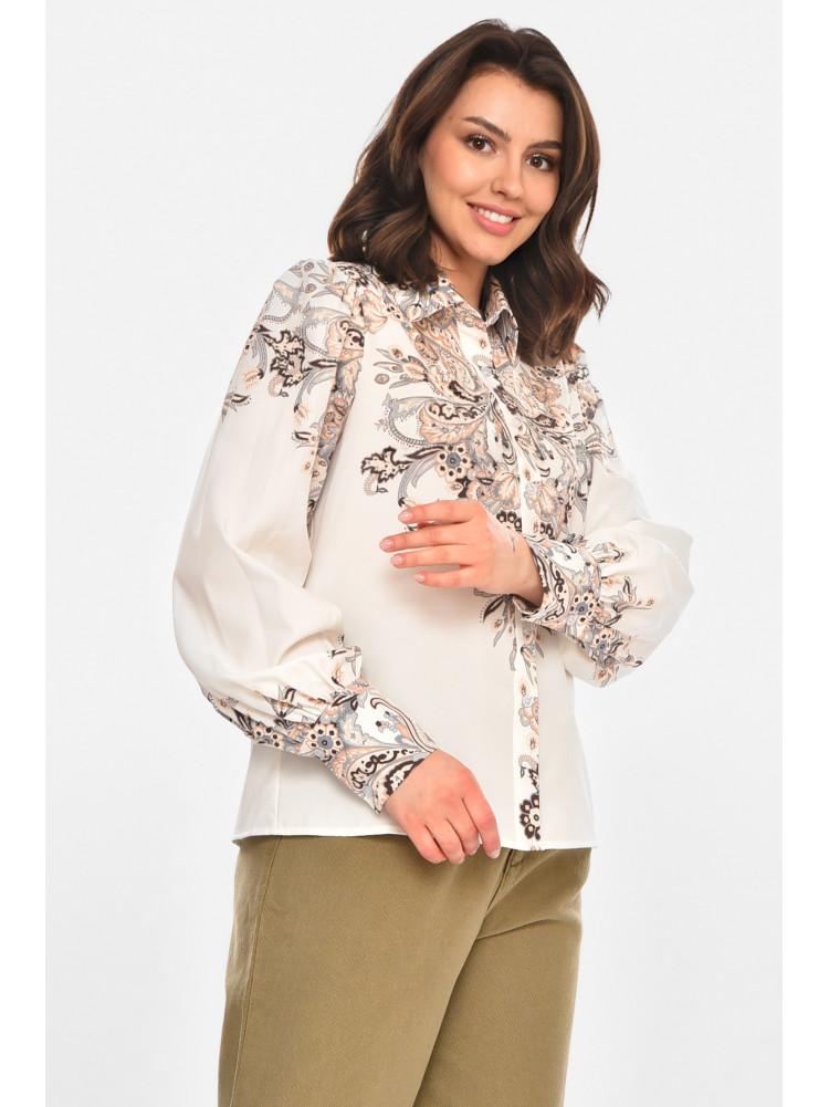 Сорочка жіноча бежевого кольору з принтом 212733C