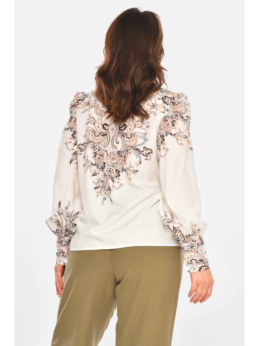 Сорочка жіноча бежевого кольору з принтом 212733C