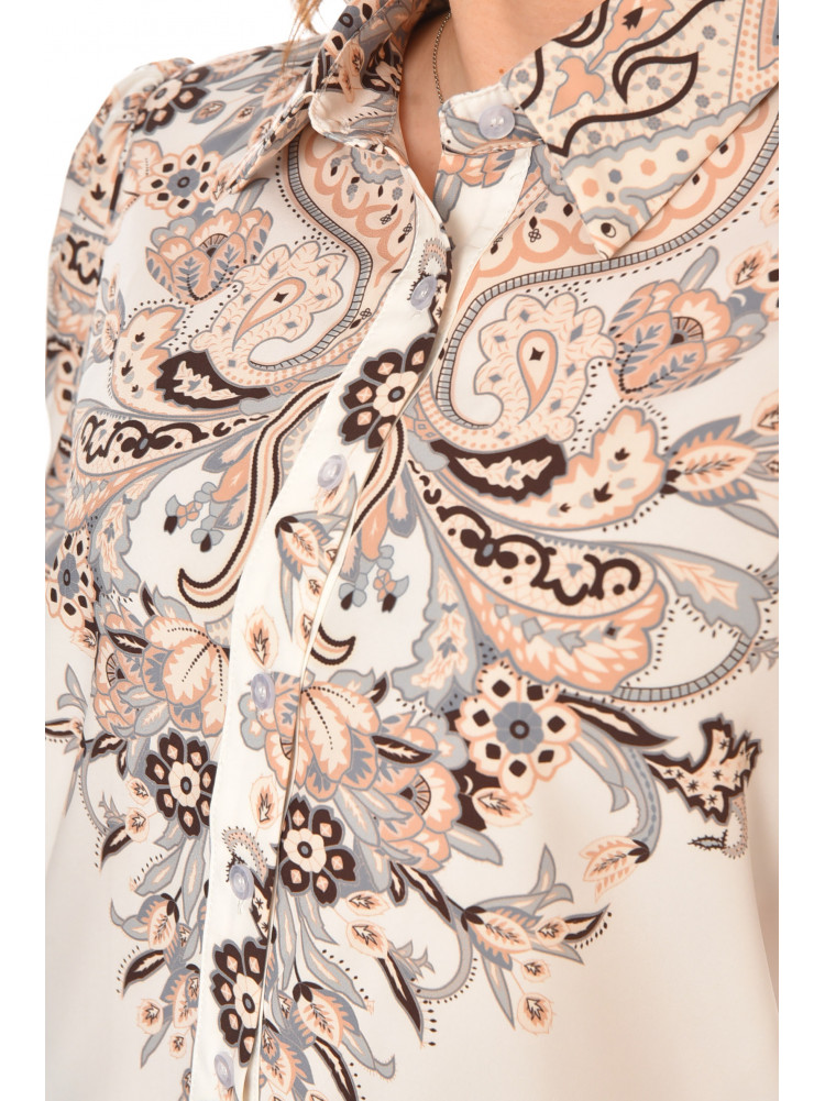 Сорочка жіноча бежевого кольору з принтом 212733C