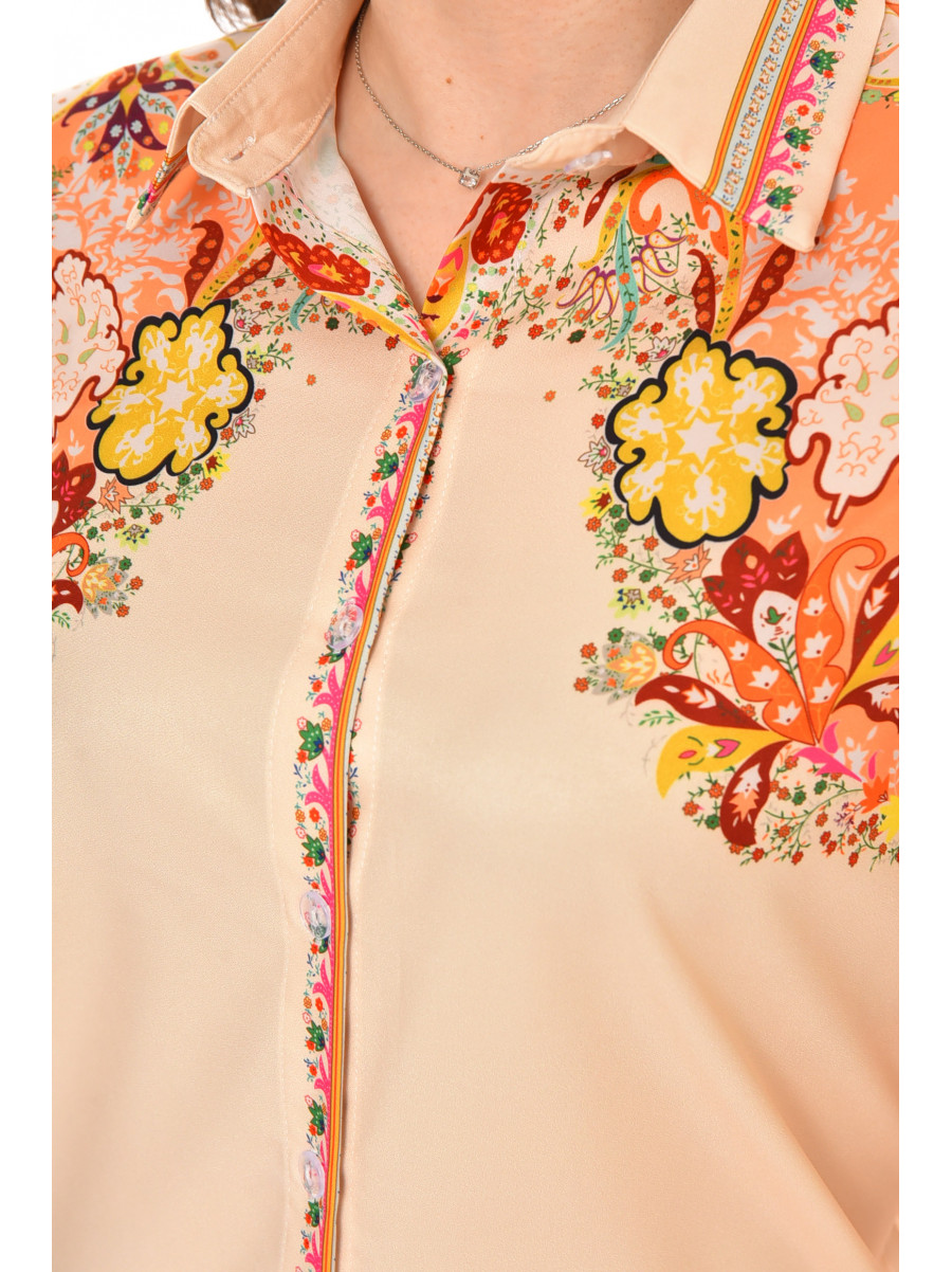 Рубашка женская бежевого цвета с принтом 212734C