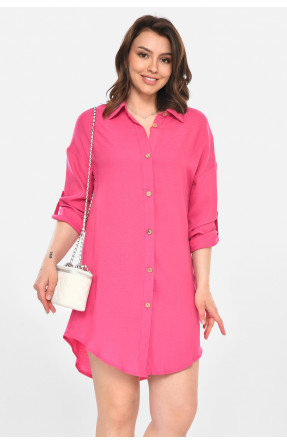 Сукня-сорочка жіноча однотонна рожевого кольору 212738C