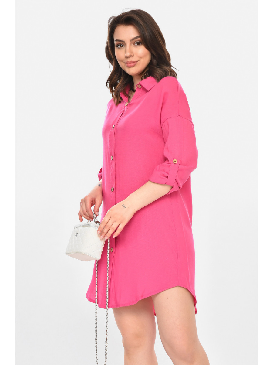 Сукня-сорочка жіноча однотонна рожевого кольору 212738C
