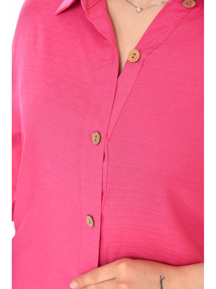 Сукня-сорочка жіноча однотонна рожевого кольору 212738C