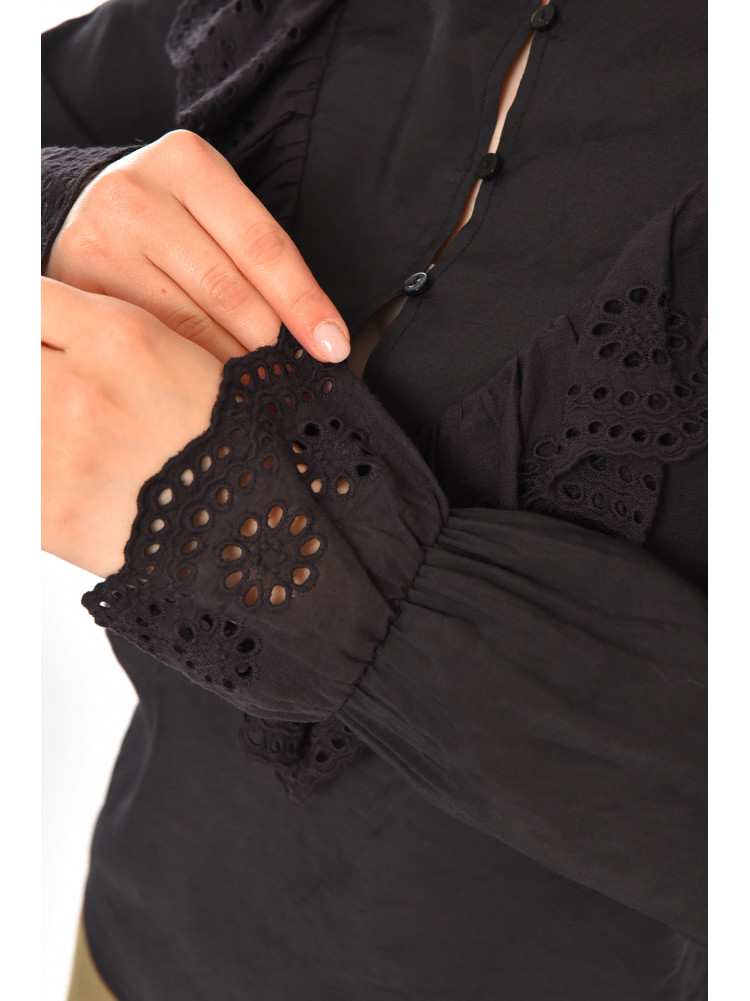 Блуза жіноча однотонна чорного кольору 212745C