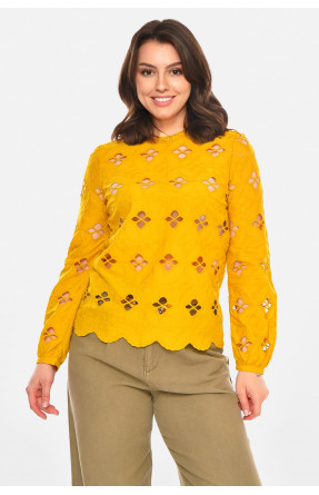 Блуза жіноча однотонна гірчичного кольору 212748C