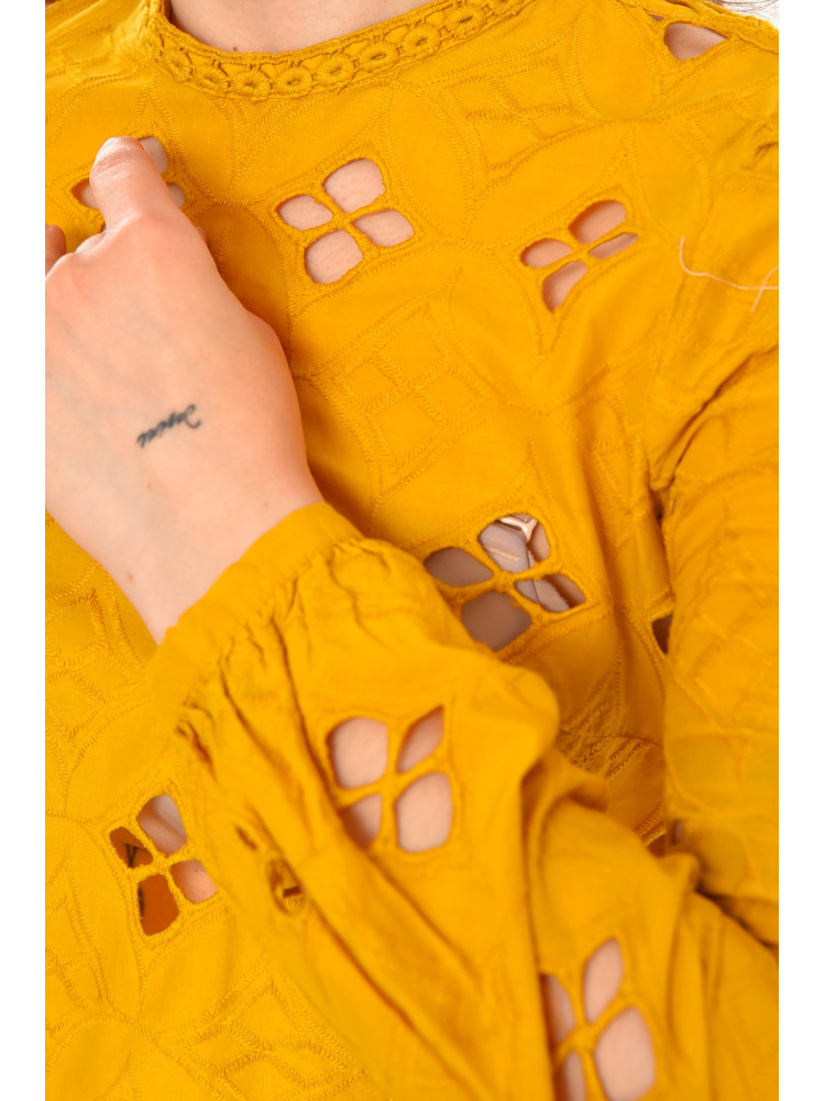 Блуза жіноча однотонна гірчичного кольору 212748C