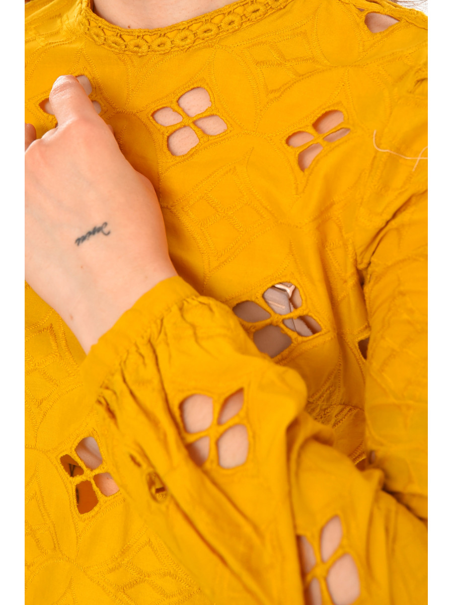 Блуза жіноча однотонна гірчичного кольору 212748C