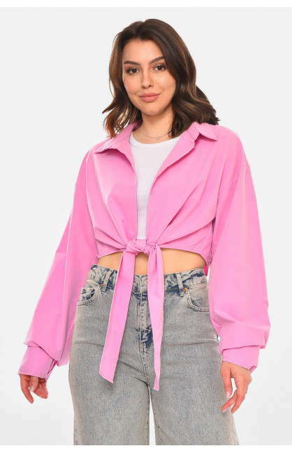 Рубашка женская однотонная сиреневого цвета 212749C