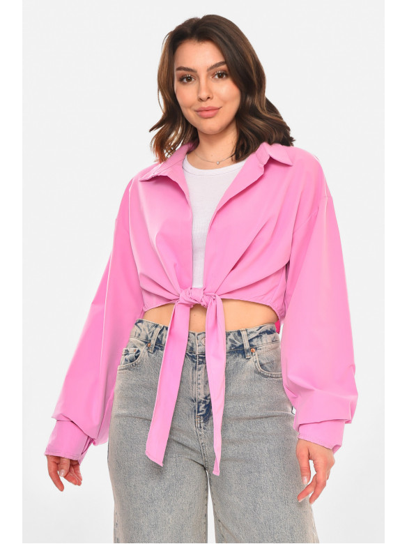 Рубашка женская однотонная сиреневого цвета 212749C