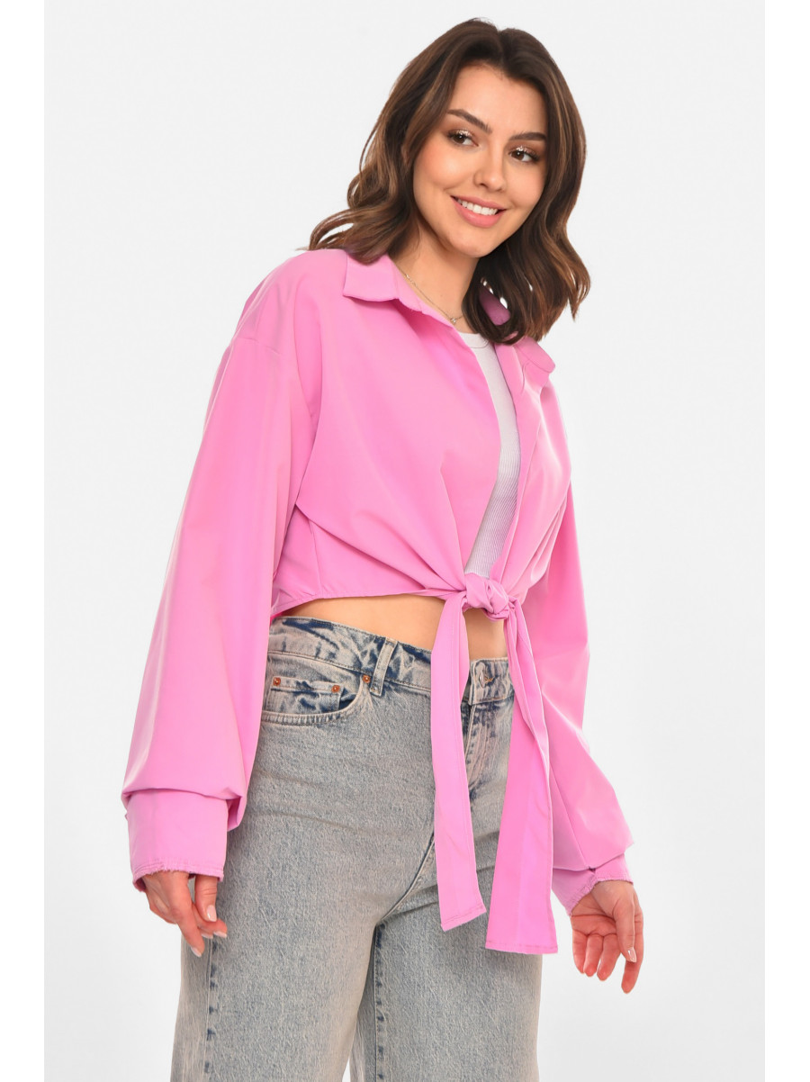 Рубашка женская однотонная сиреневого цвета 212749C