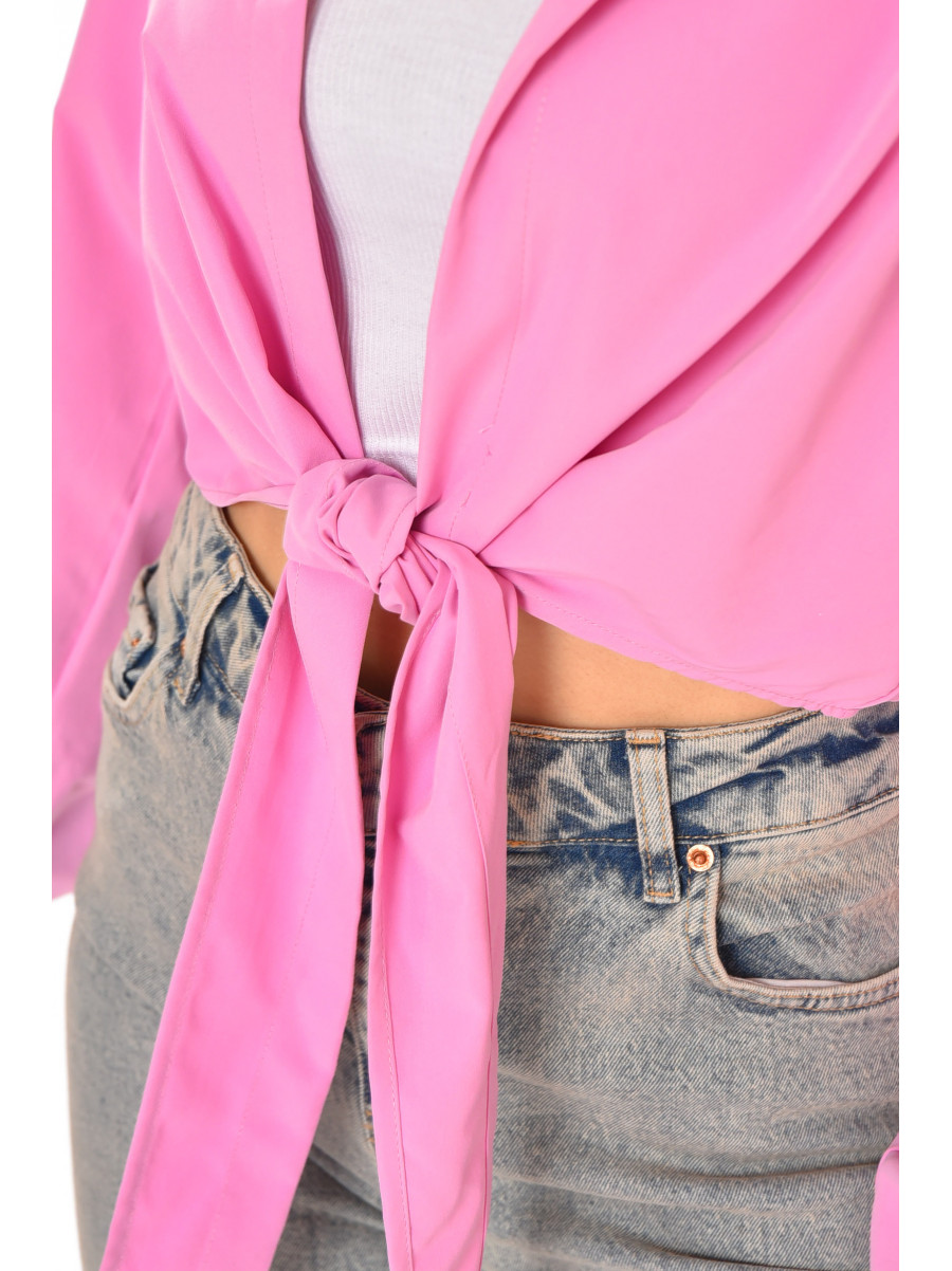 Рубашка женская однотонная сиреневого цвета 212749C