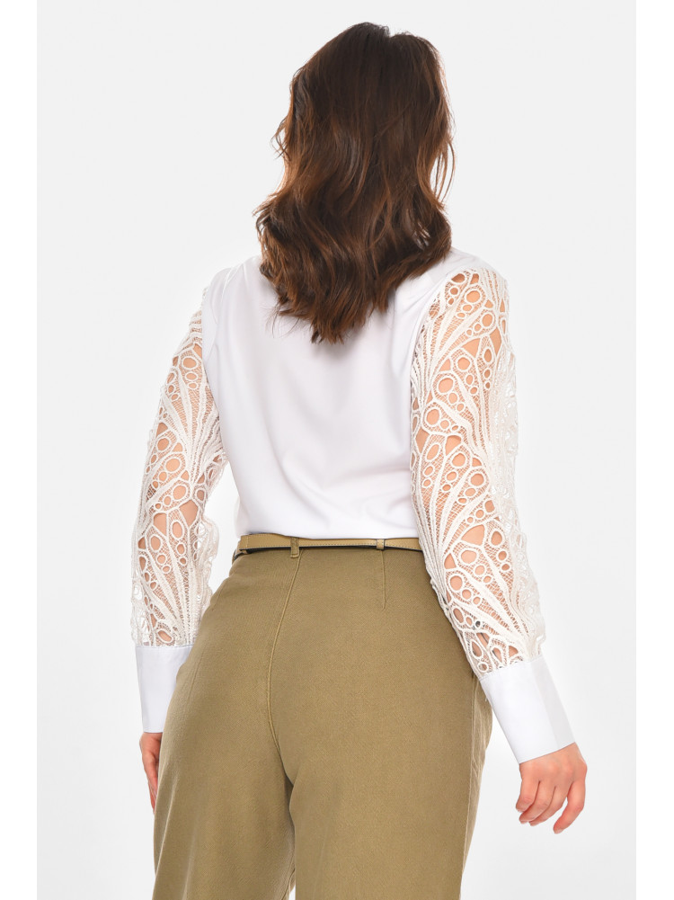 Рубашка женская однотонная белого цвета 212750C